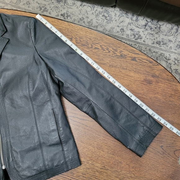 Kim Rogers Black Geniune Leather Zip-Up Jacket Size Women's Small - Picture 8 of 11